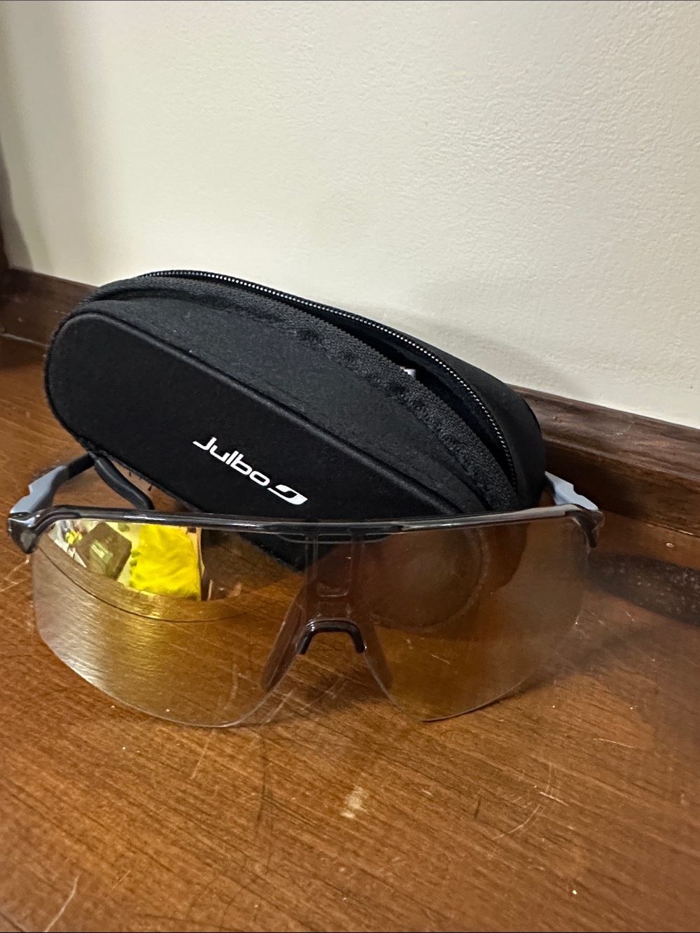 Julbo photochromatic Black Protective Sport Sunglasses with Amber Lens